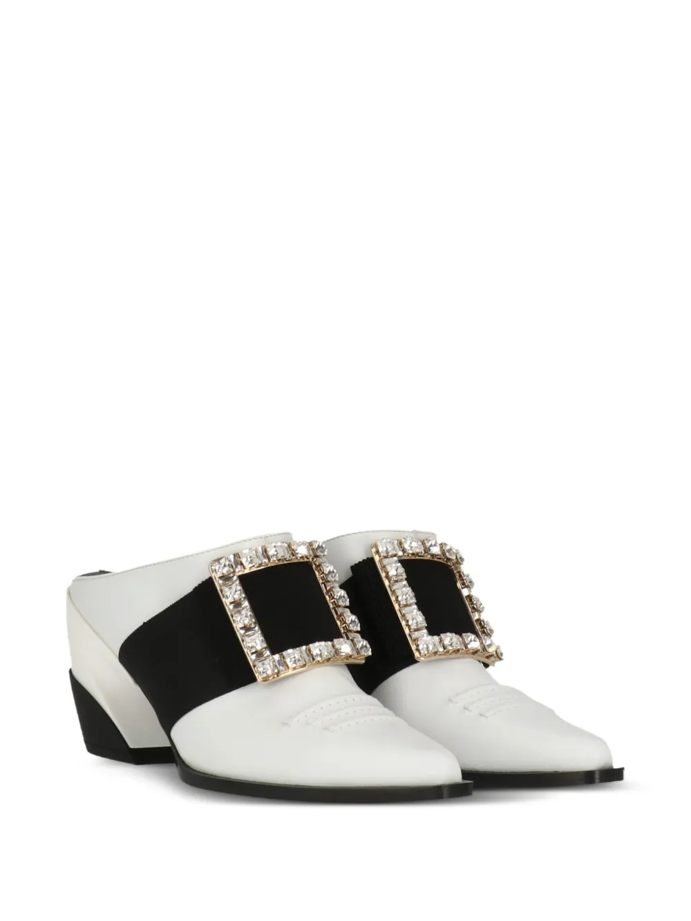 Roger Vivier 85mm Viv Tex leather mules | Heeled Mules | Image 2