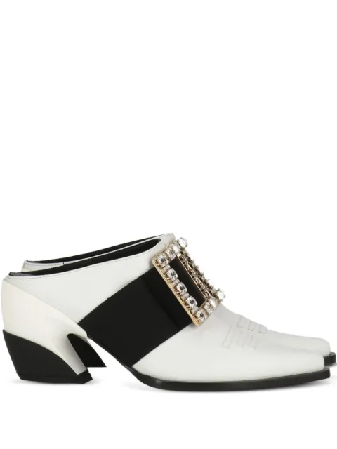 Roger Vivier 85mm Viv Tex leather mules