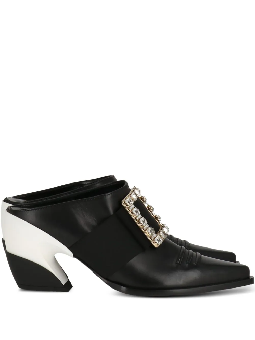 Roger Vivier buckle-embellished pointed-toe mules | Black | Image 1