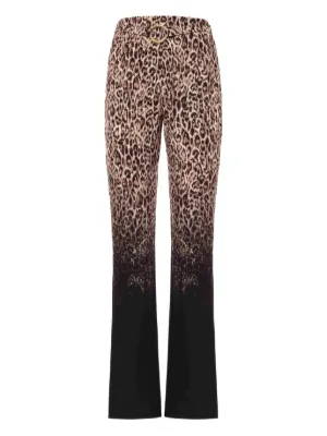 Pantalon Femme Just Cavalli Noir Jambes Larges - Taille US 4 (IT 40) - 100% Rayon - Neuf Avec étiquettes