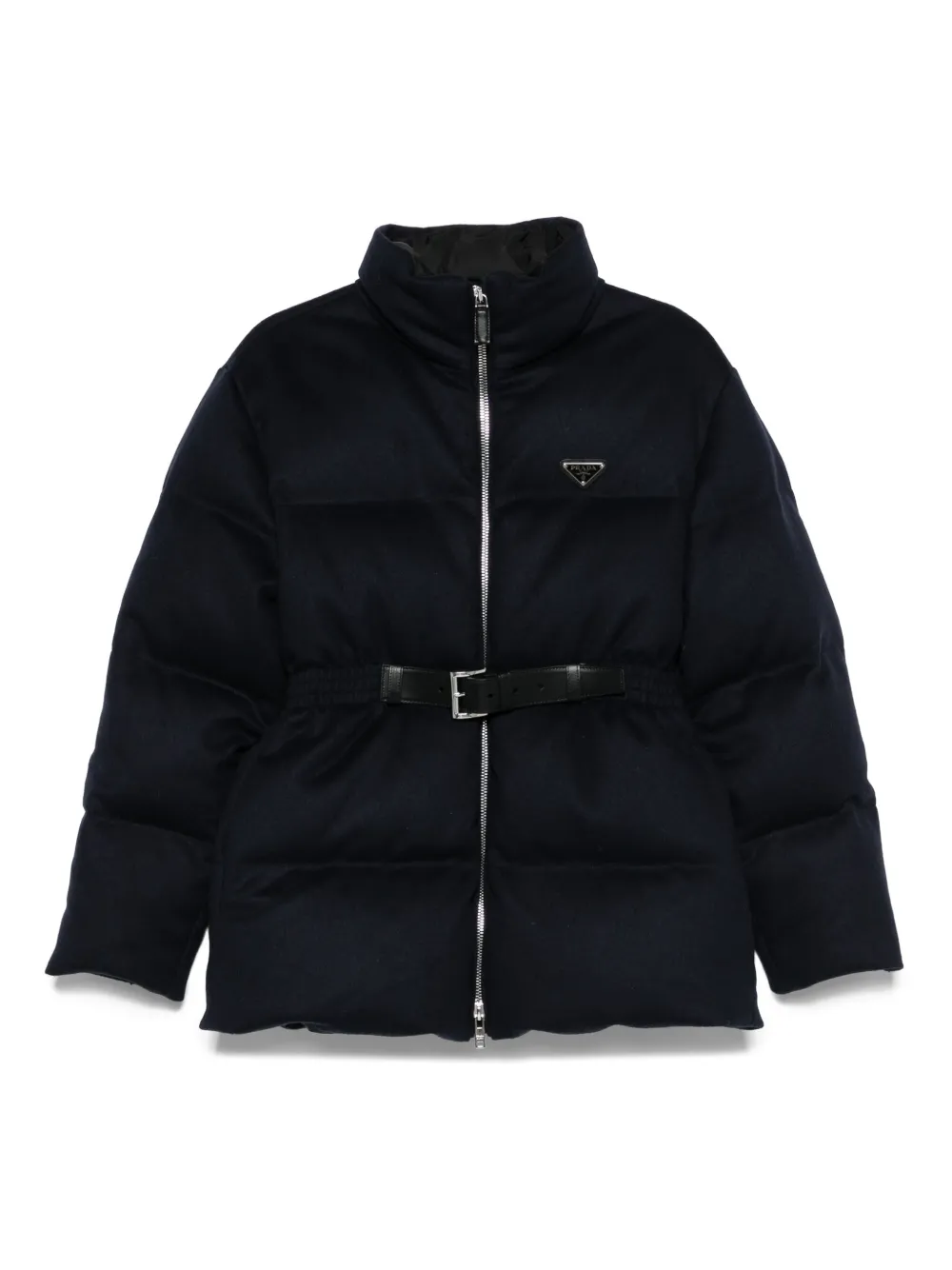 Prada zip-up puffer jacket Blauw