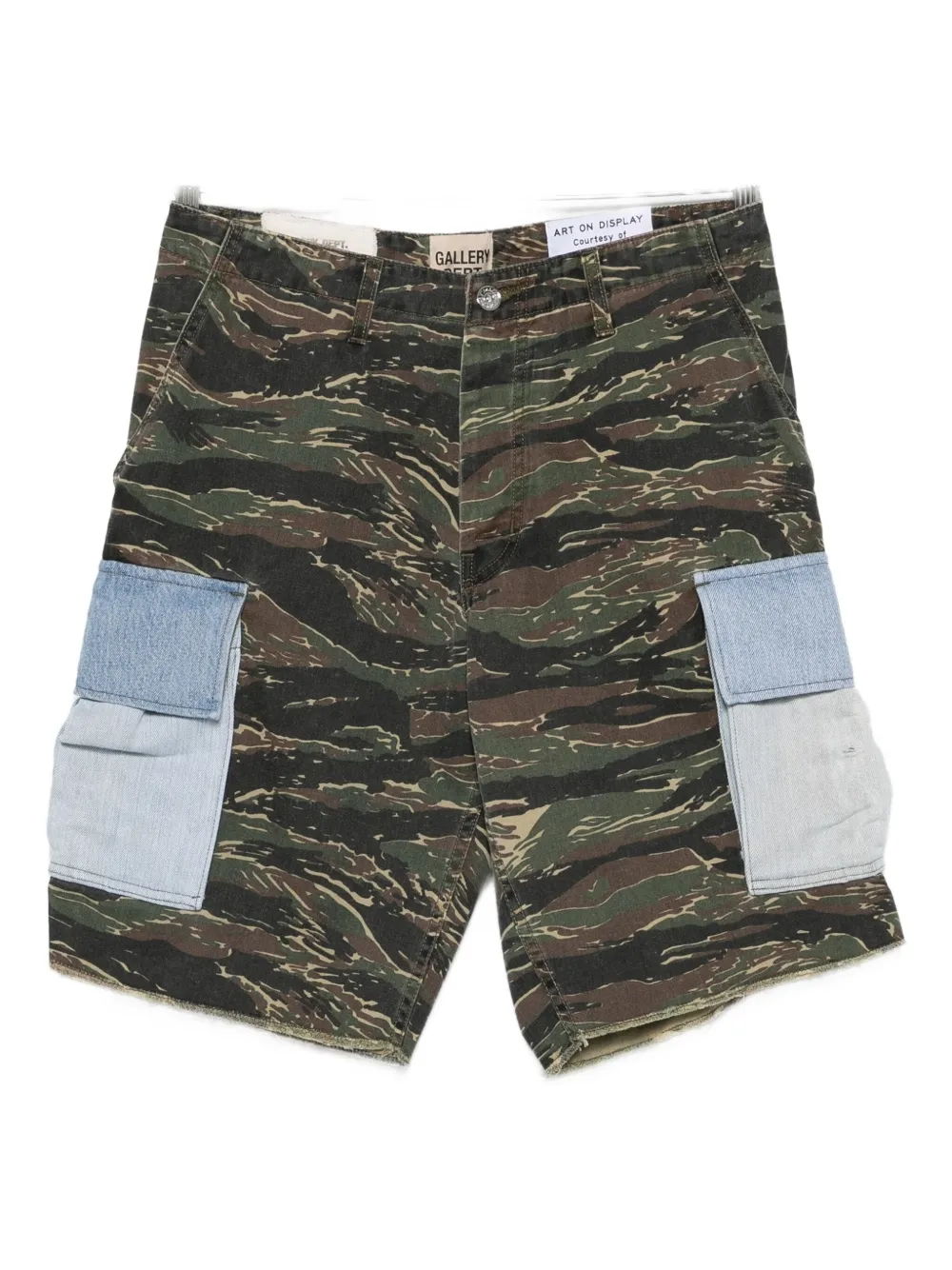 Gallery Dept. Denim-pocket Cargo Shorts In Green