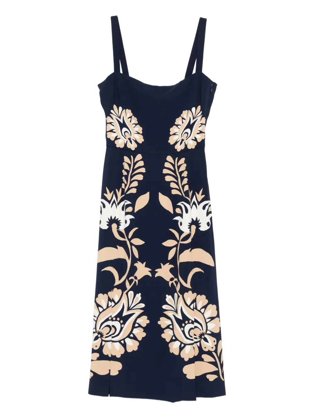 La DoubleJ floral-pattern midi dress - Blu