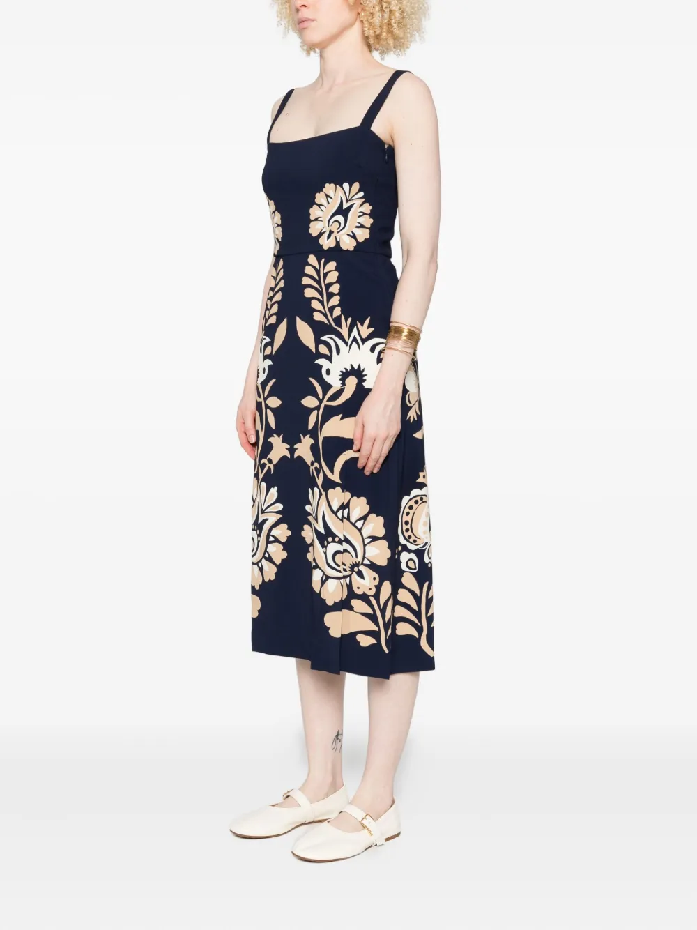 La DoubleJ Maxi-jurk met bloemenprint Blauw