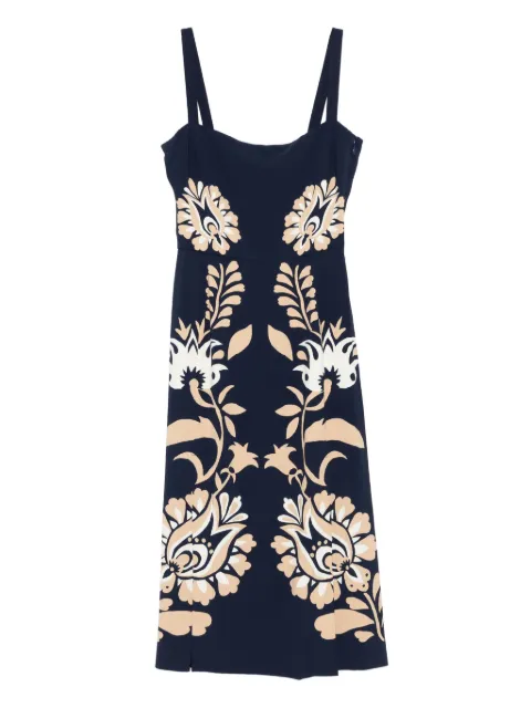 La DoubleJ floral-pattern midi dress