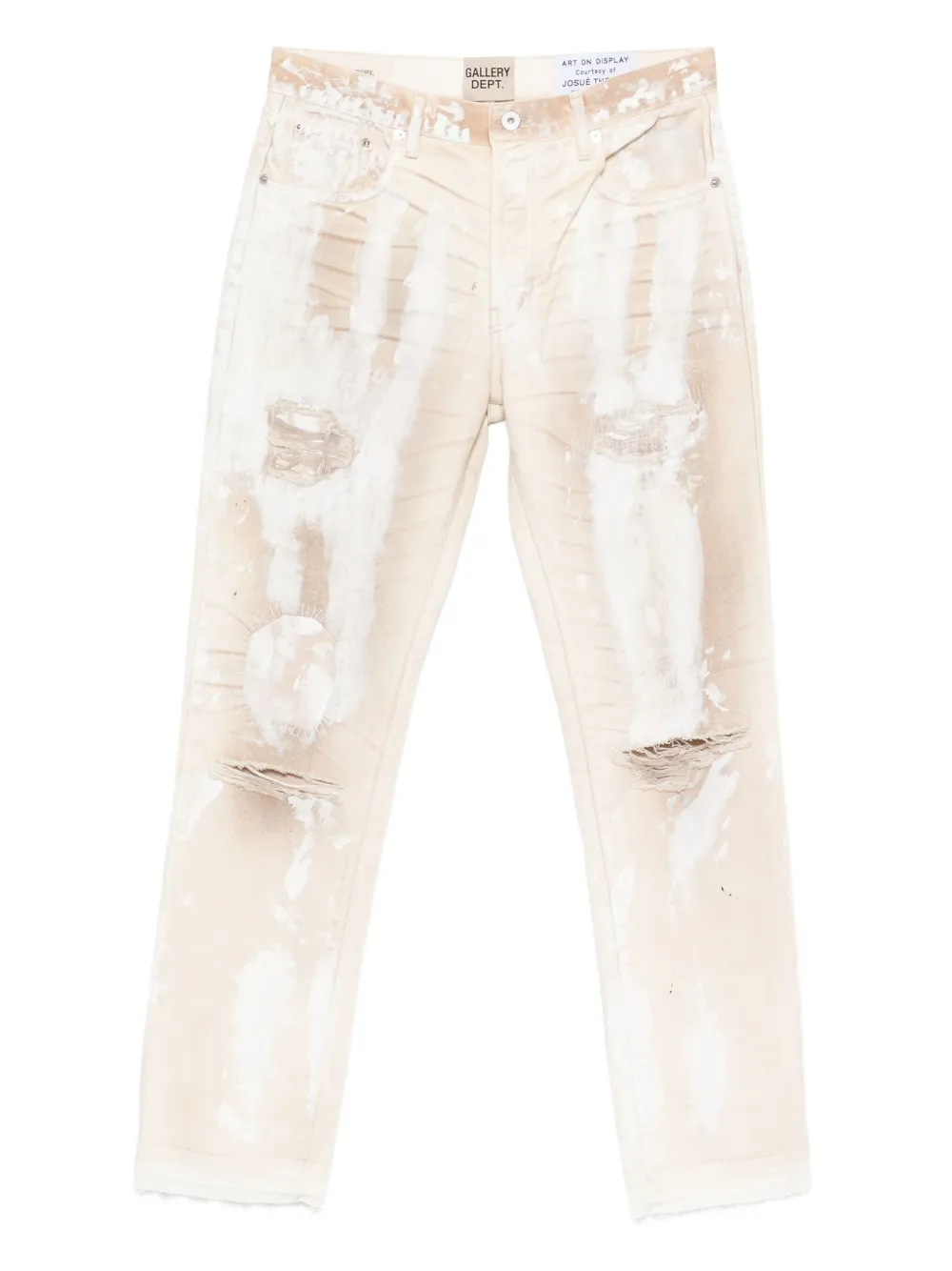 paint-splatter distressed jeans