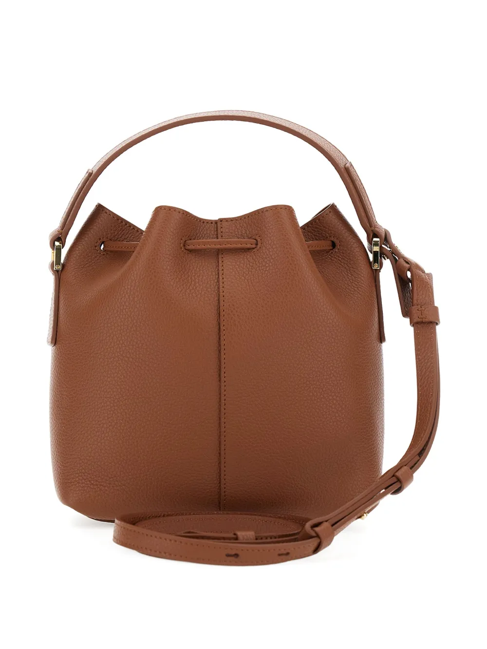 Ferragamo Mini Harley Drawstring Bucket Bag In Brown
