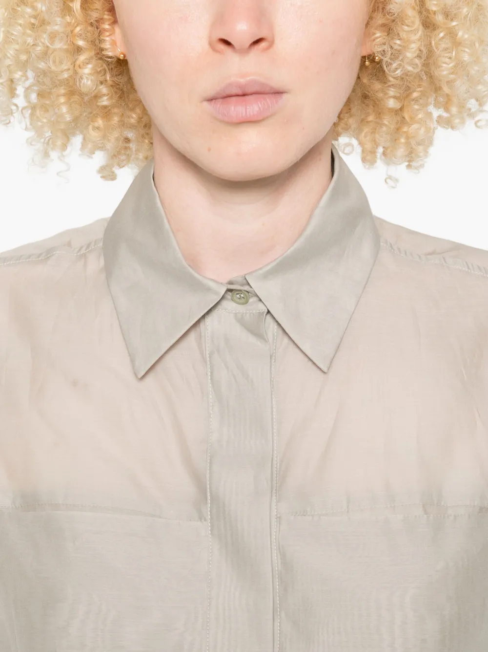 Peserico Katoenen-zijden blouse met knoopsluiting Grijs