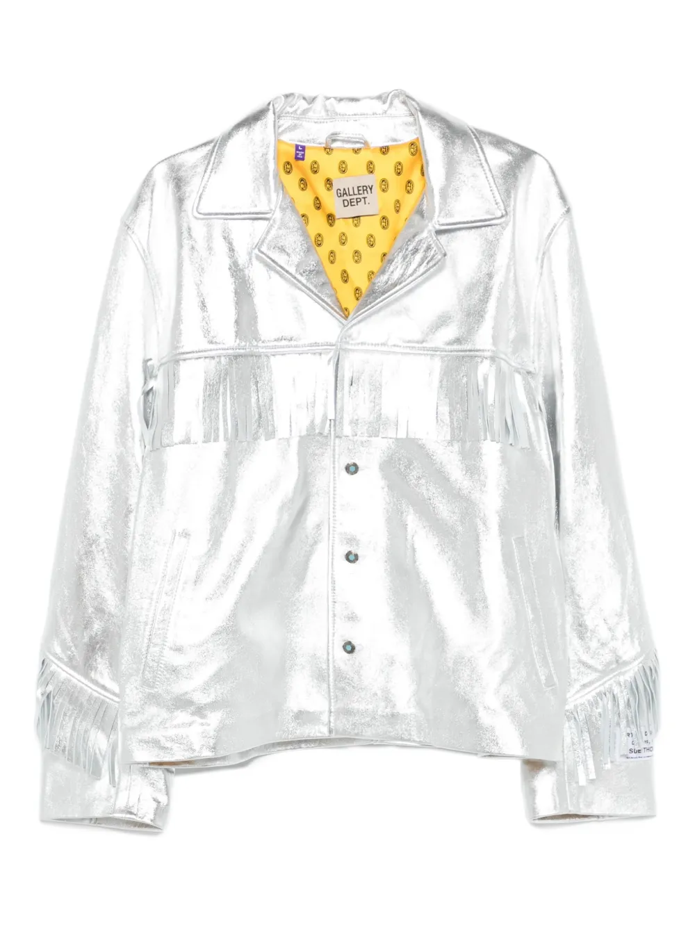 Orlando fringe metallic-leather jacket