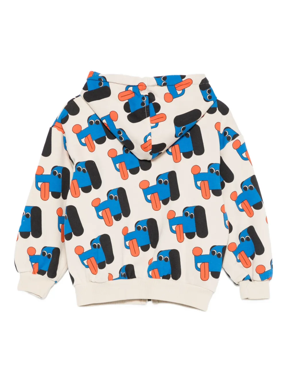 Bobo Choses Hoodie met hondenprint Beige