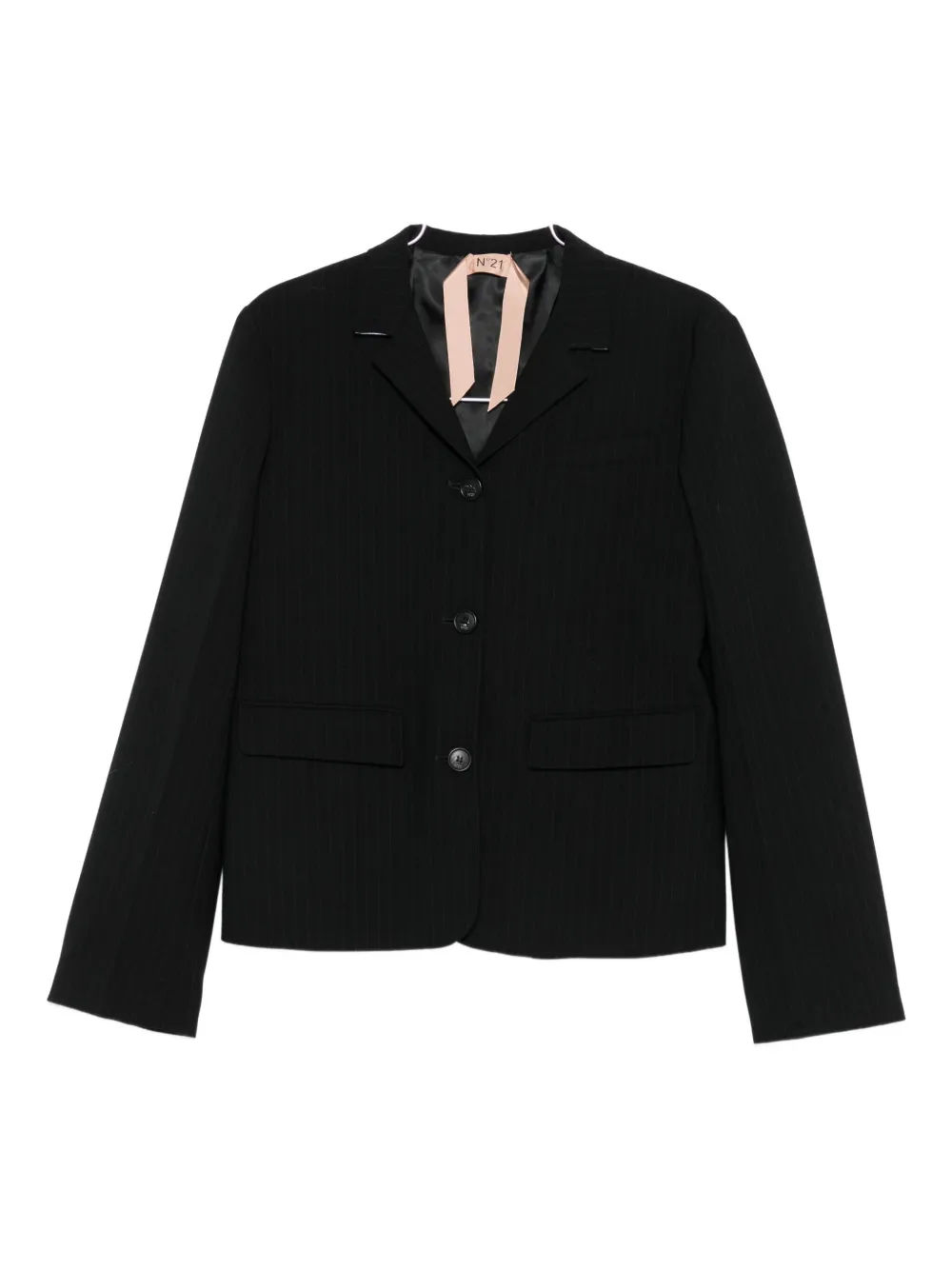 N°21 Pinstripe Three-button Blazer In Black