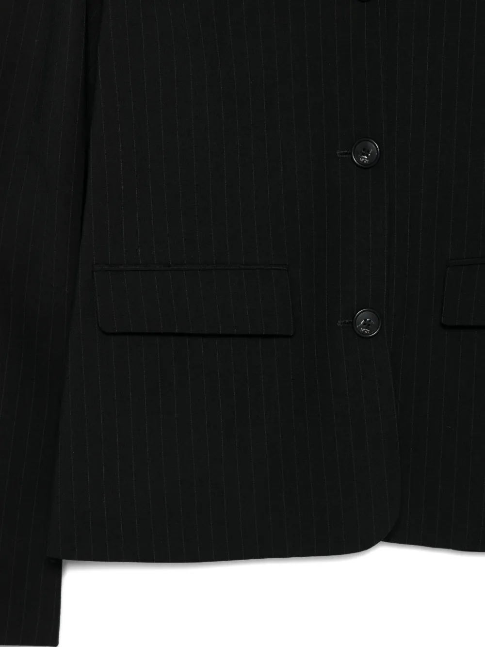 N°21 Pinstripe Three-button Blazer In Black