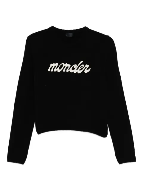 Moncler logo-embroidered wool jumper
