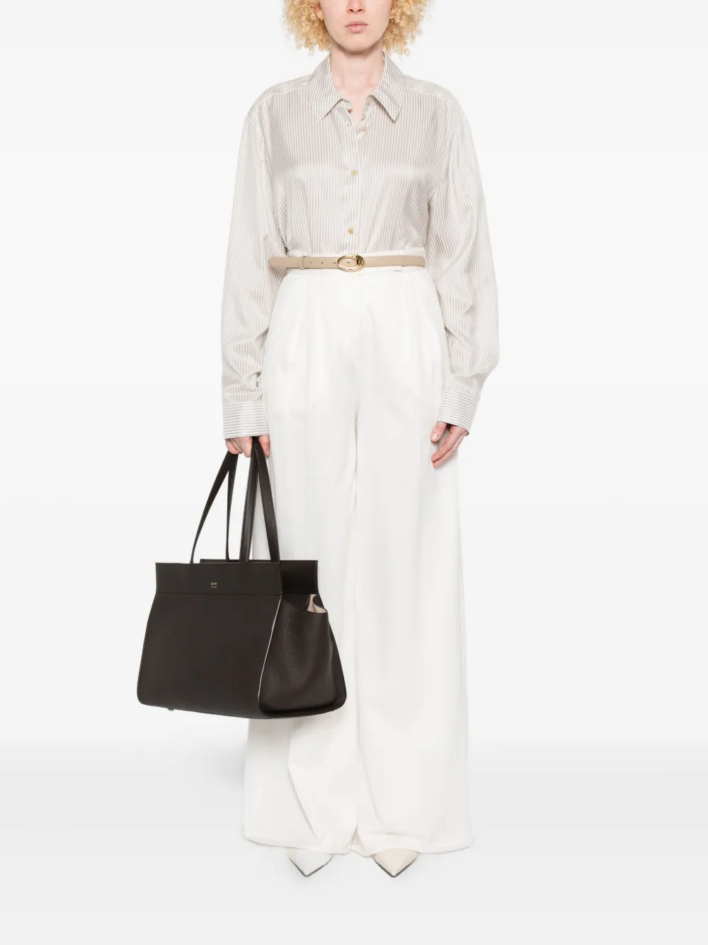 KHAITE Gestreept blouse - Wit