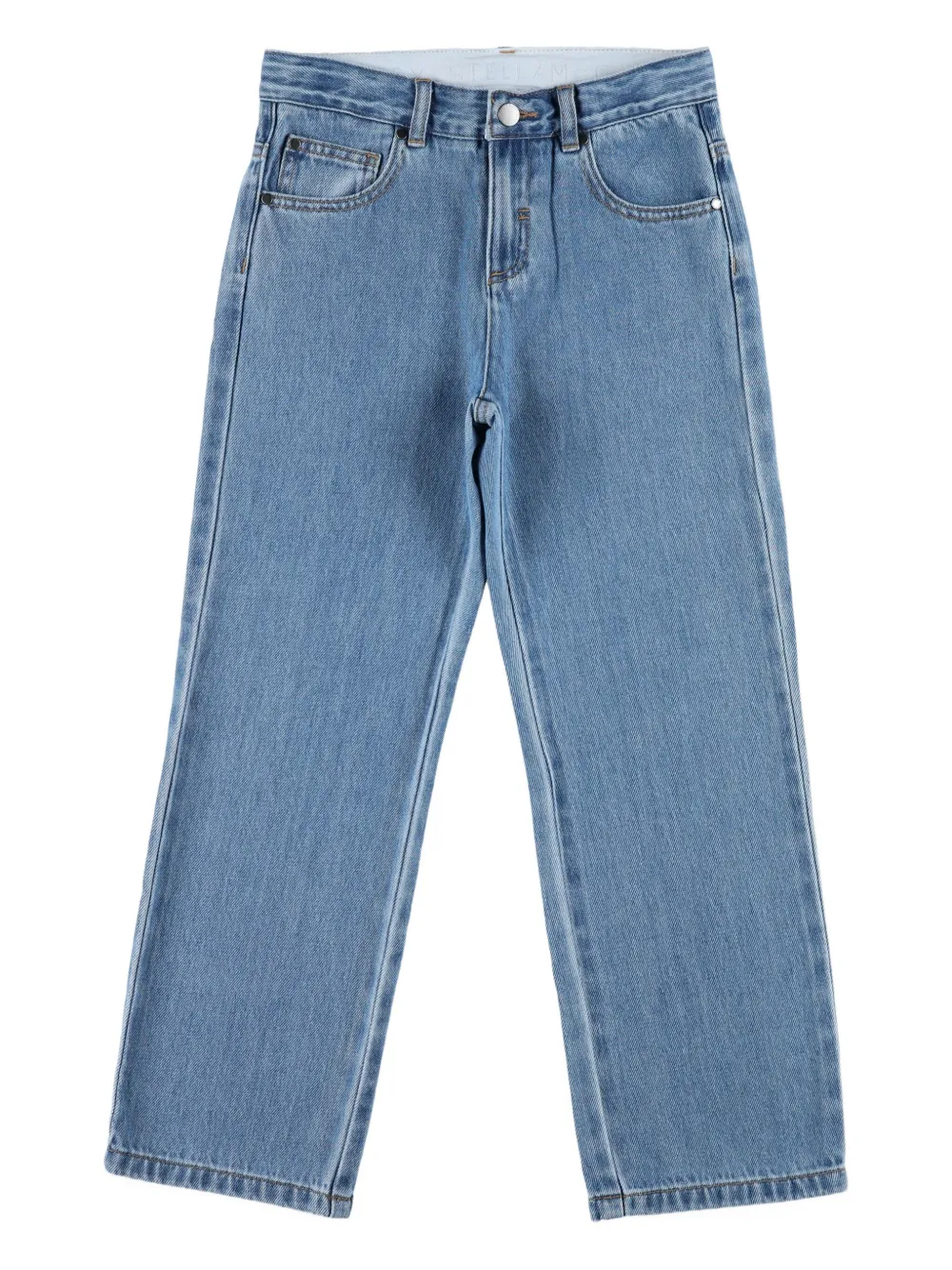 Stella McCartney Kids Jeans met logoplakkaat Blauw