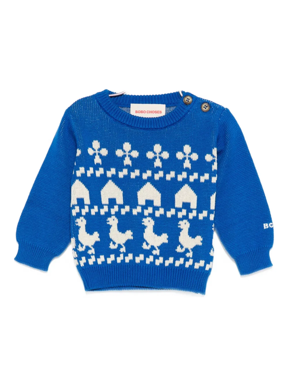 Bobo Choses farm animal-pattern jumper - Blu
