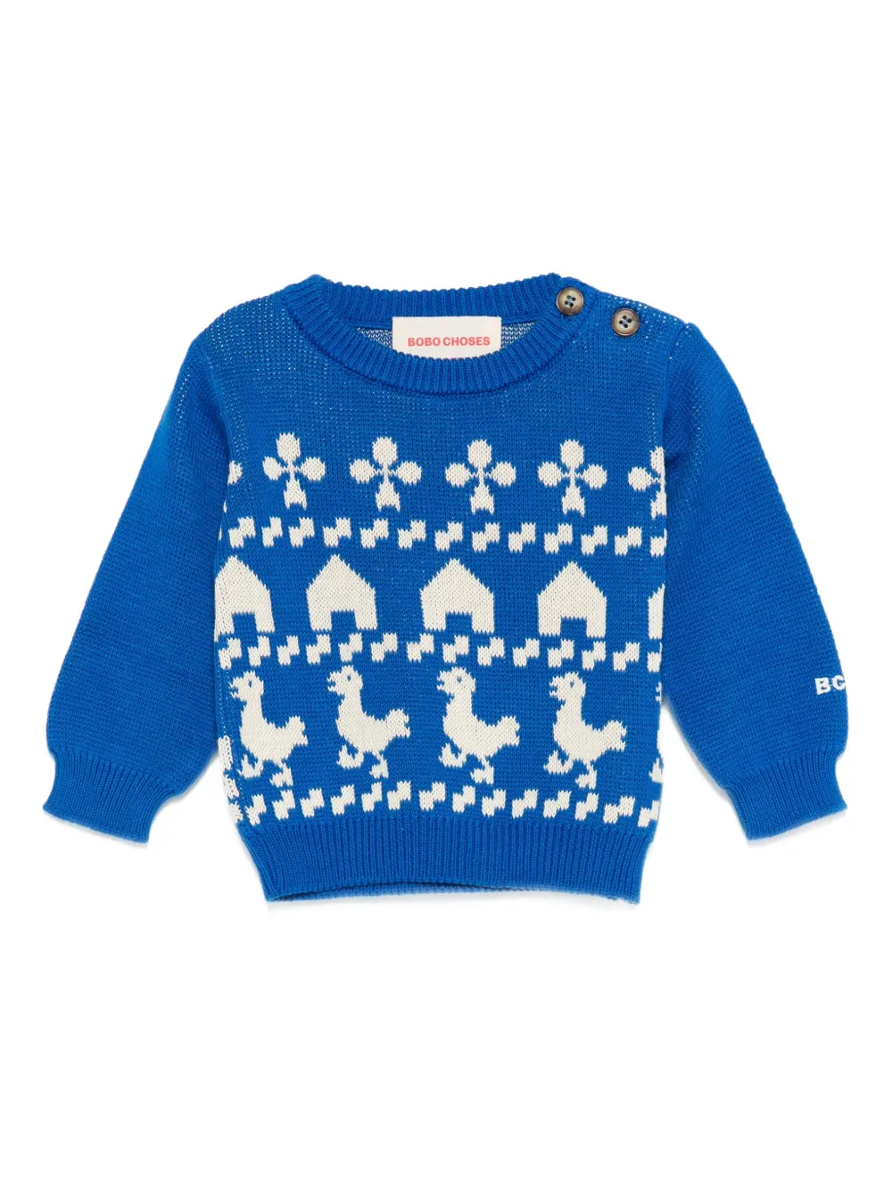 Bobo Choses Farm trui met dierenpatroon Blauw