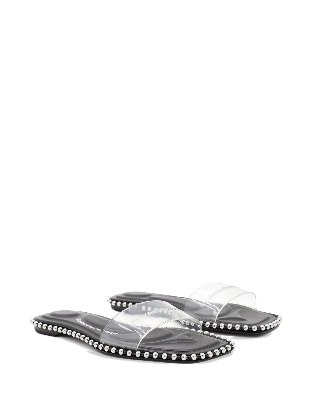 Alexander Wang beaded clear-strap flats Black