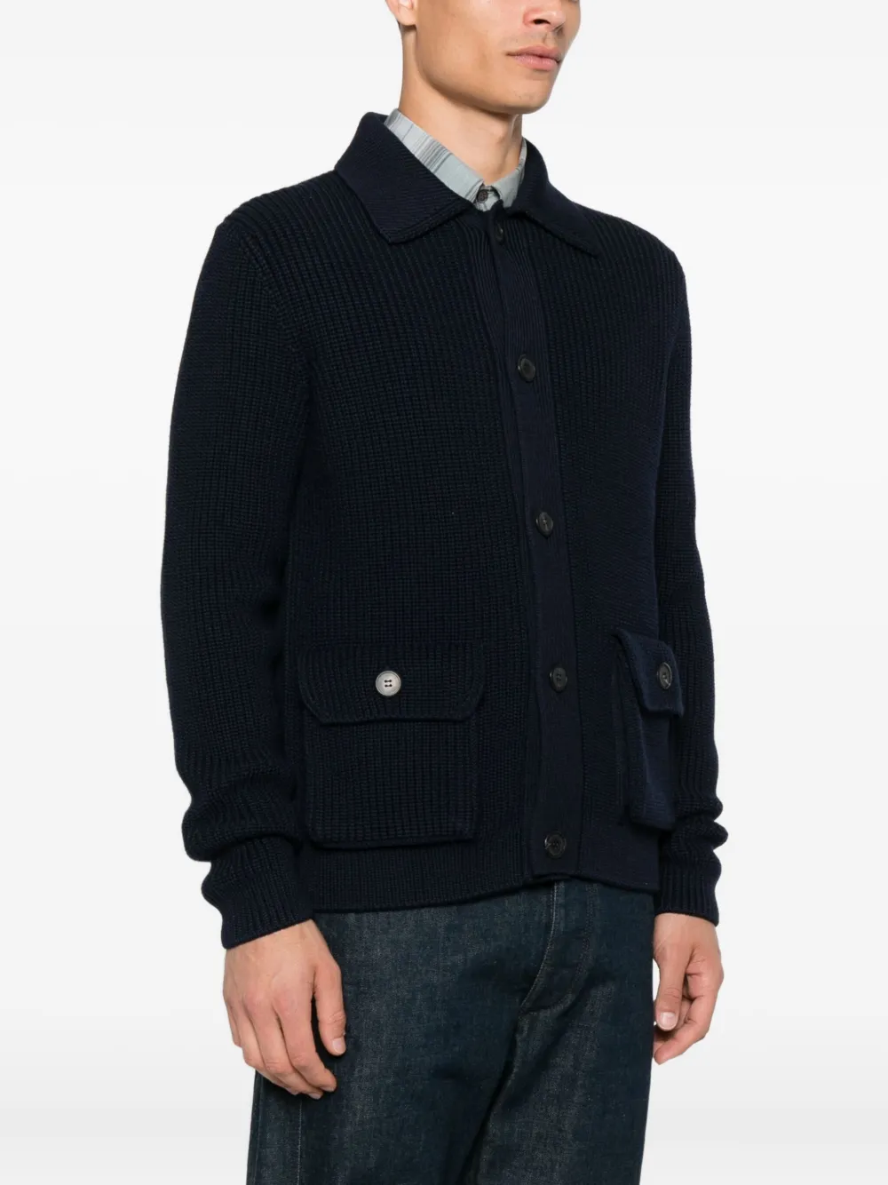 Prada Vest met opgestikte zak en knopen Blauw