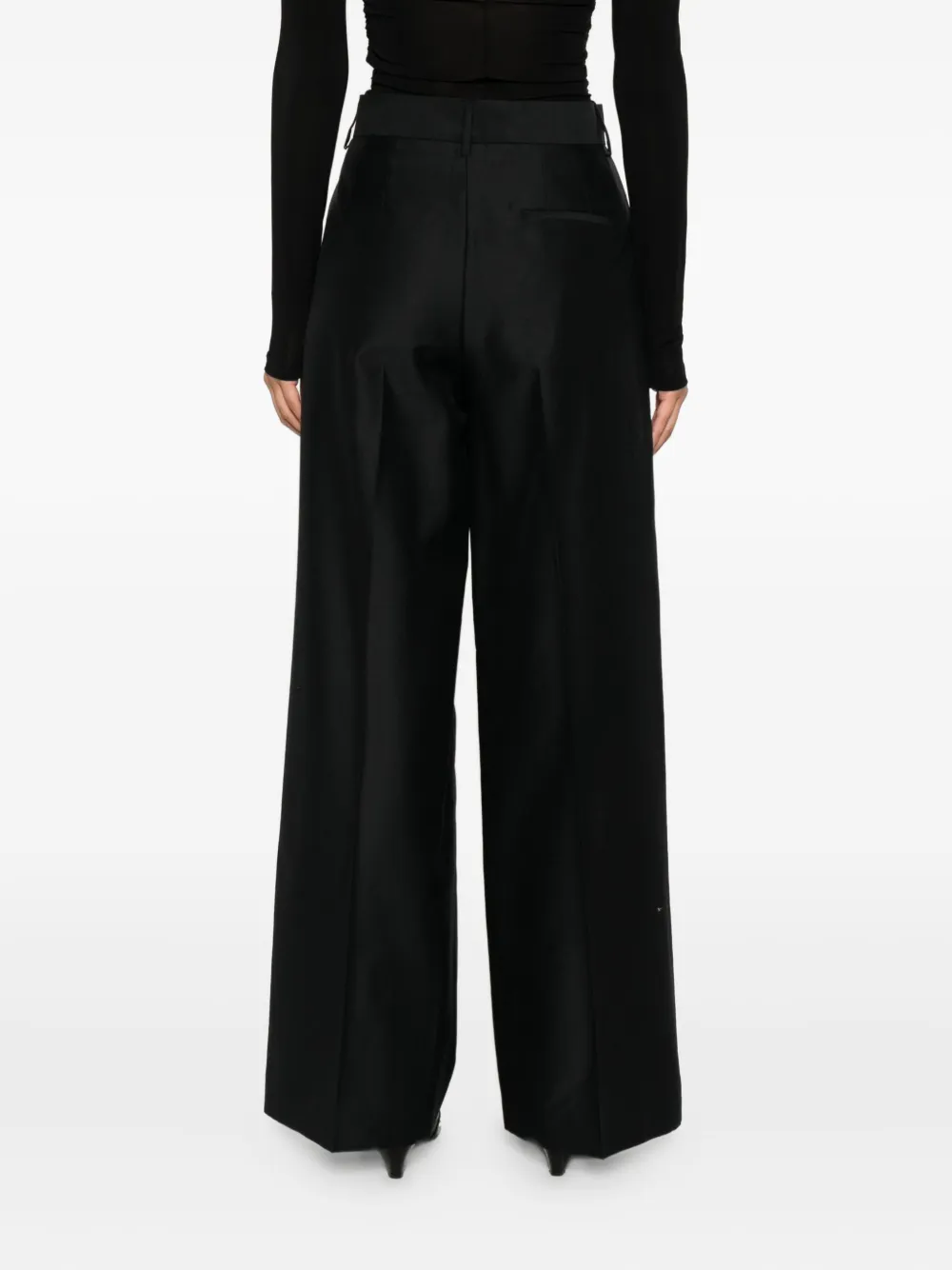 Alberta Ferretti pleat-detail trousers Zwart