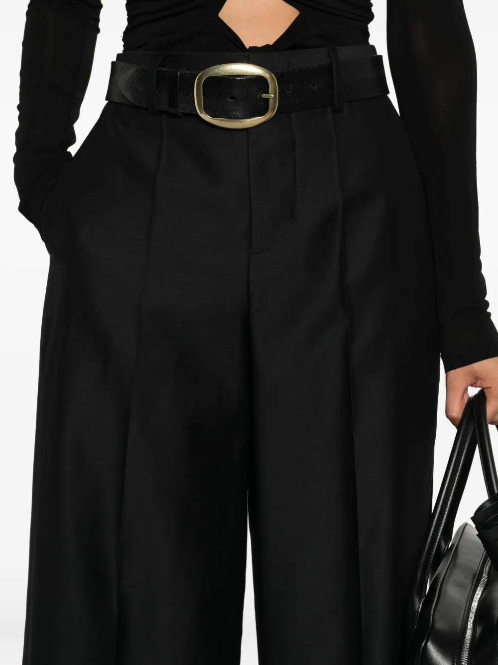 Alberta Ferretti pleat-detail trousers Zwart