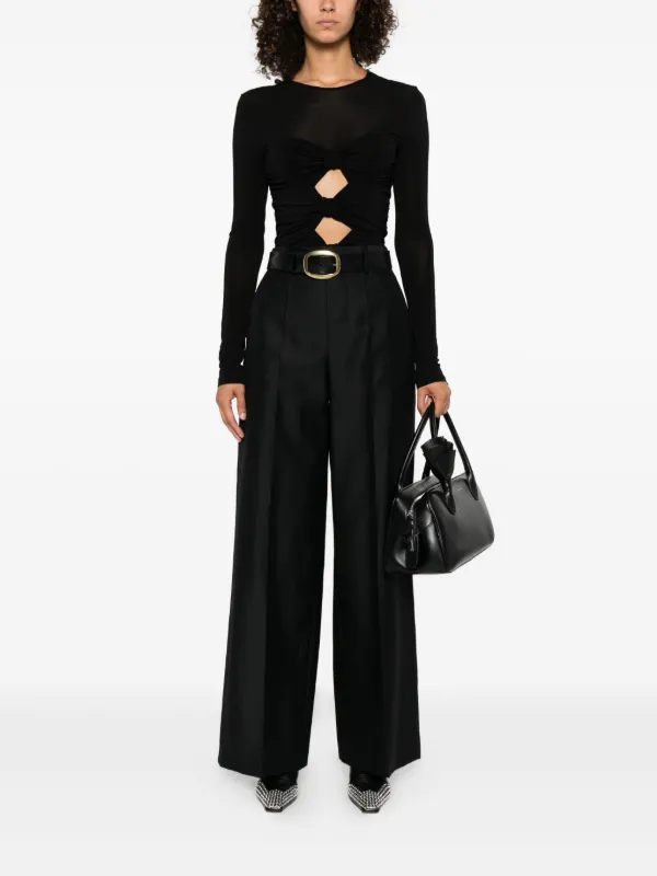 Alberta Ferretti pleat-detail Trousers | Black | FARFETCH BH