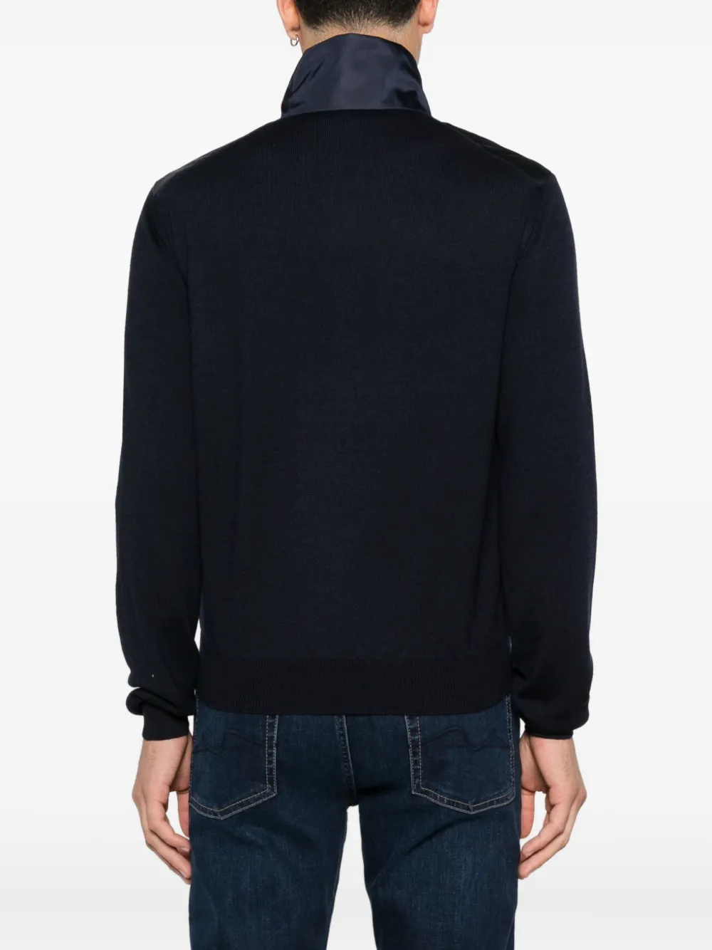 Prada Jack van wolblend met logoplakkaat Blauw