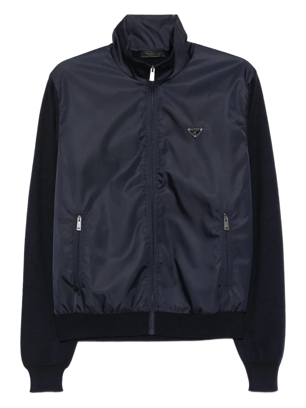Prada Jack van wolblend met logoplakkaat Blauw