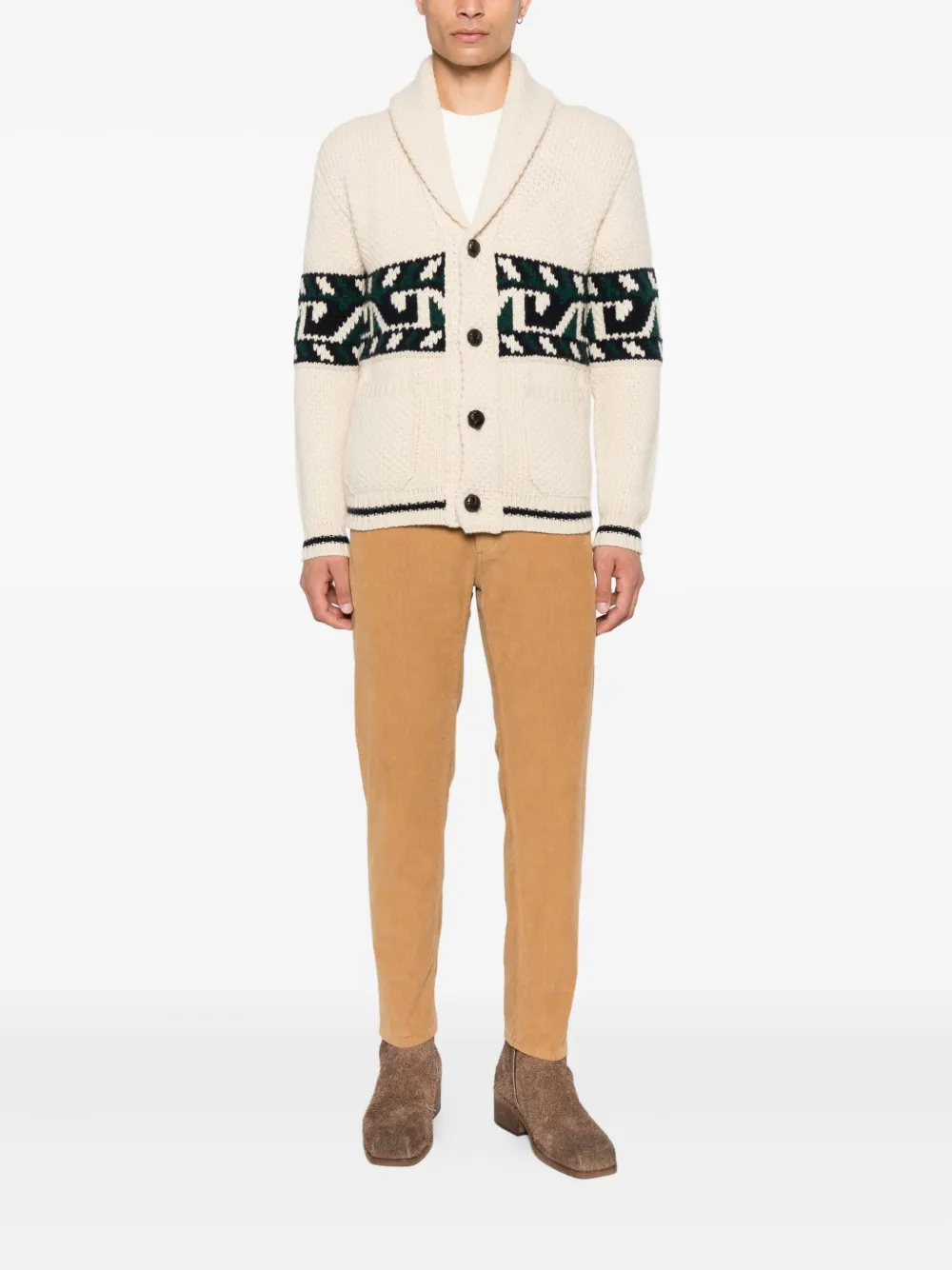 RAKKI shawl-collar patterned cardigan | Cardigans | Image 2
