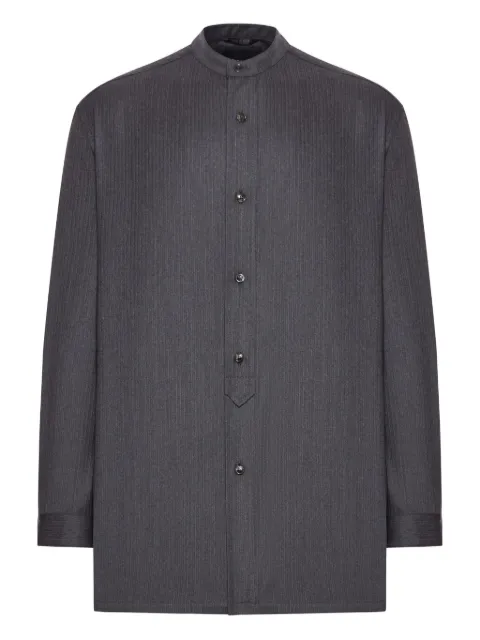Giorgio Armani mandarin-collar wool shirt