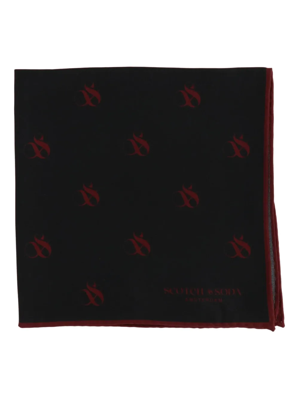 Scotch & Soda logo-print pocket square Zwart
