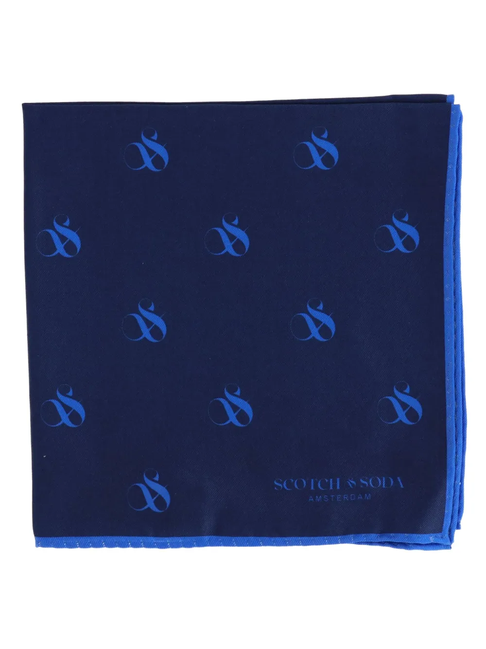 Scotch & Soda logo-print pocket square Blauw