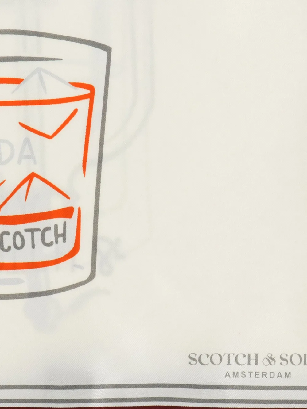 Scotch & Soda Pochet met cocktailprint Beige