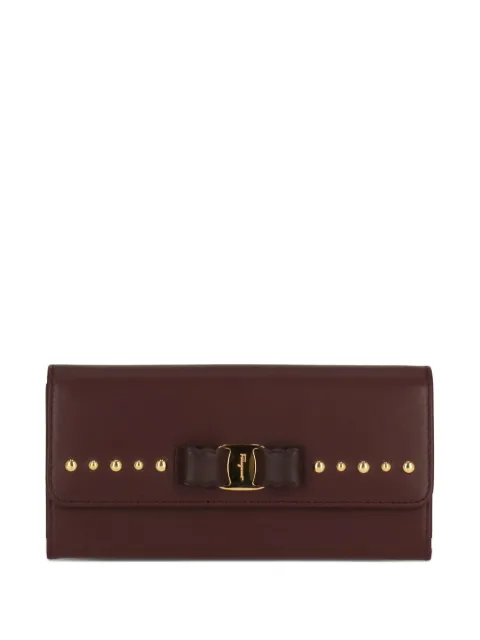 Ferragamo bow-embellished studded wallet