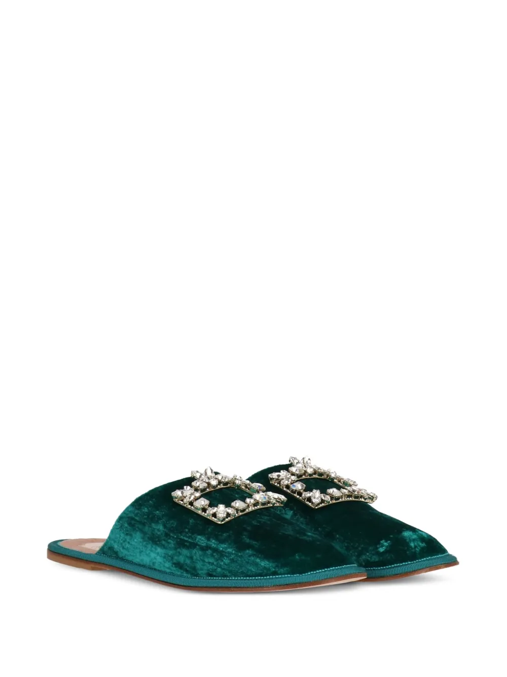 Roger Vivier crystal-embellished velvet mules | Flat Mules | Image 2