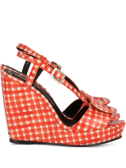 Roger Vivier gingham wedge sandals
