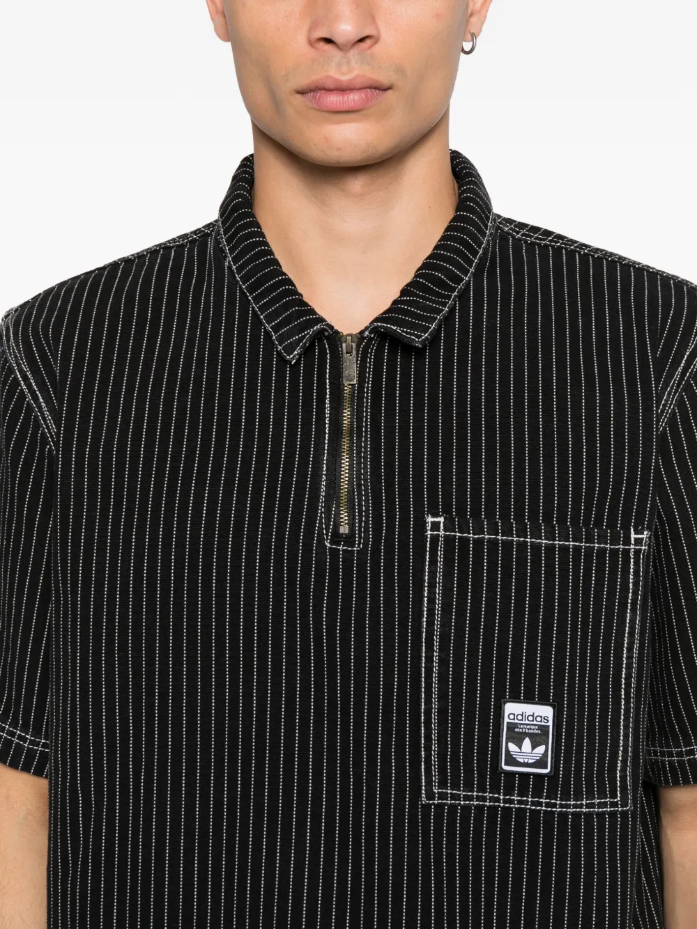 adidas Gestreept poloshirt Zwart