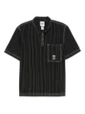 adidas striped half-zip polo shirt - Black