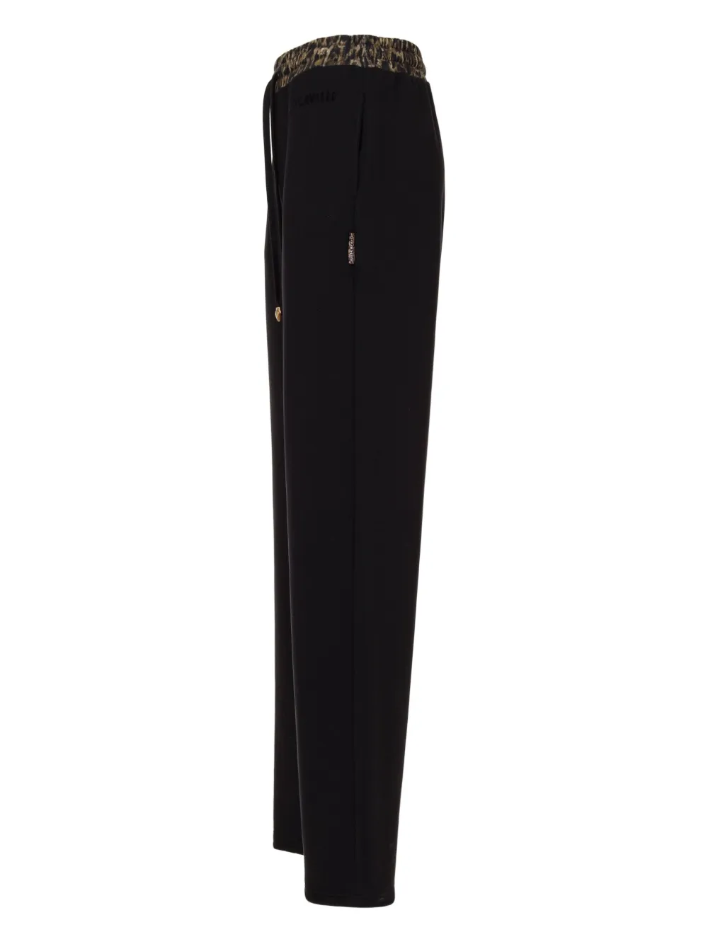 Just Cavalli leopard-waistband trousers Zwart