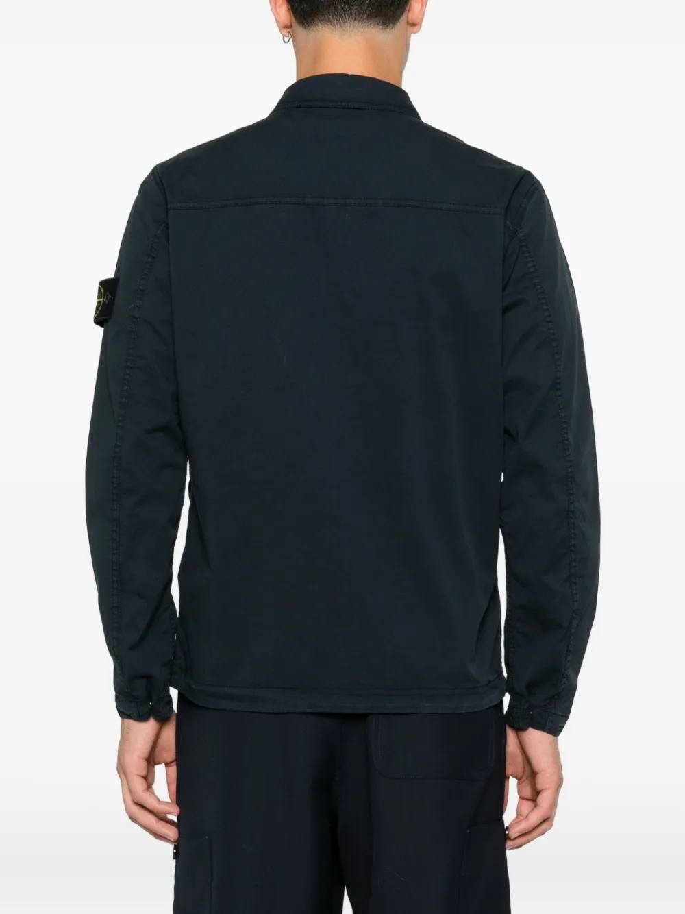 Stone Island Shirtjack met rits en zak Blauw