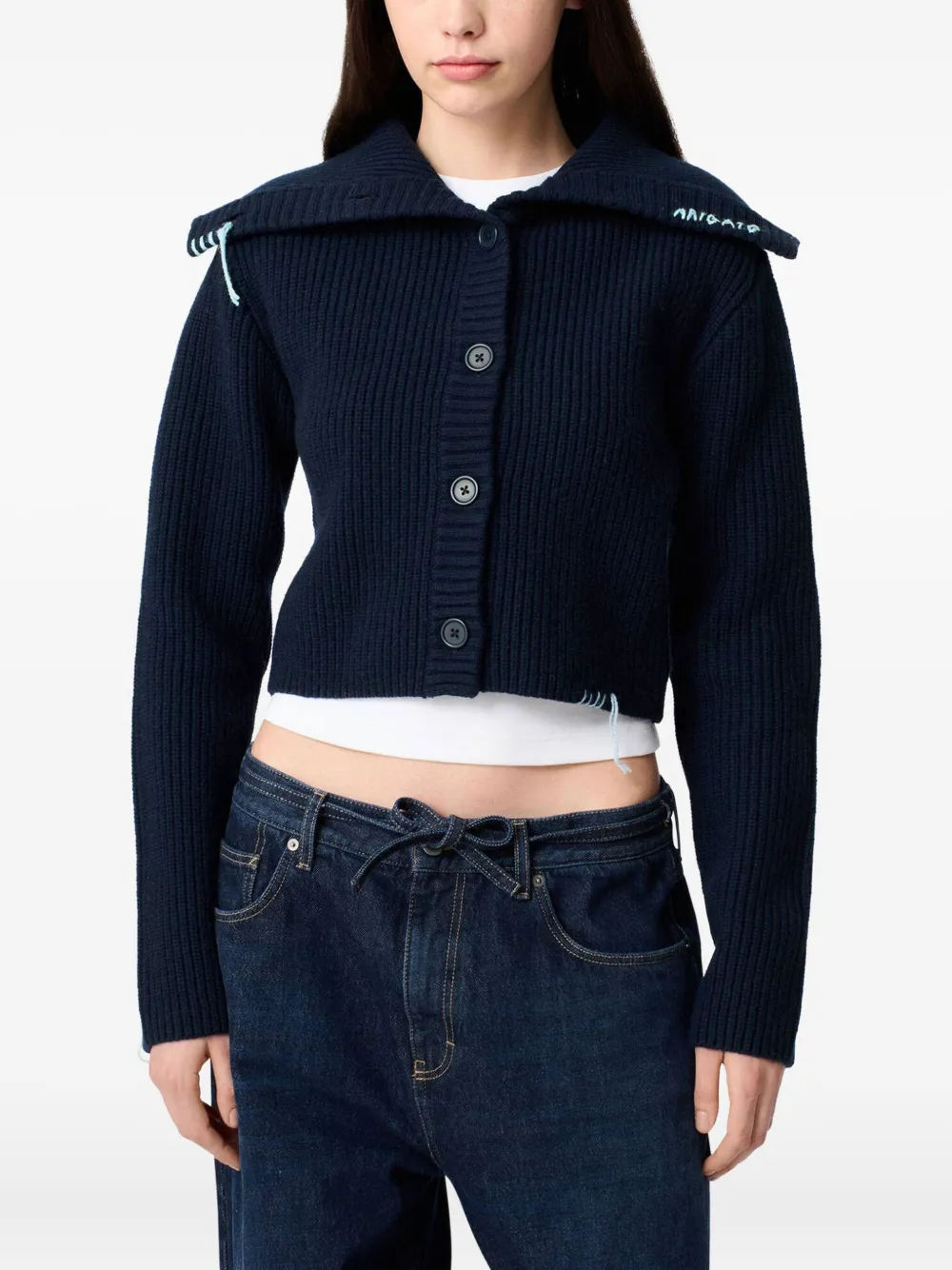 Axel Arigato Celine ribbed cardigan Blauw