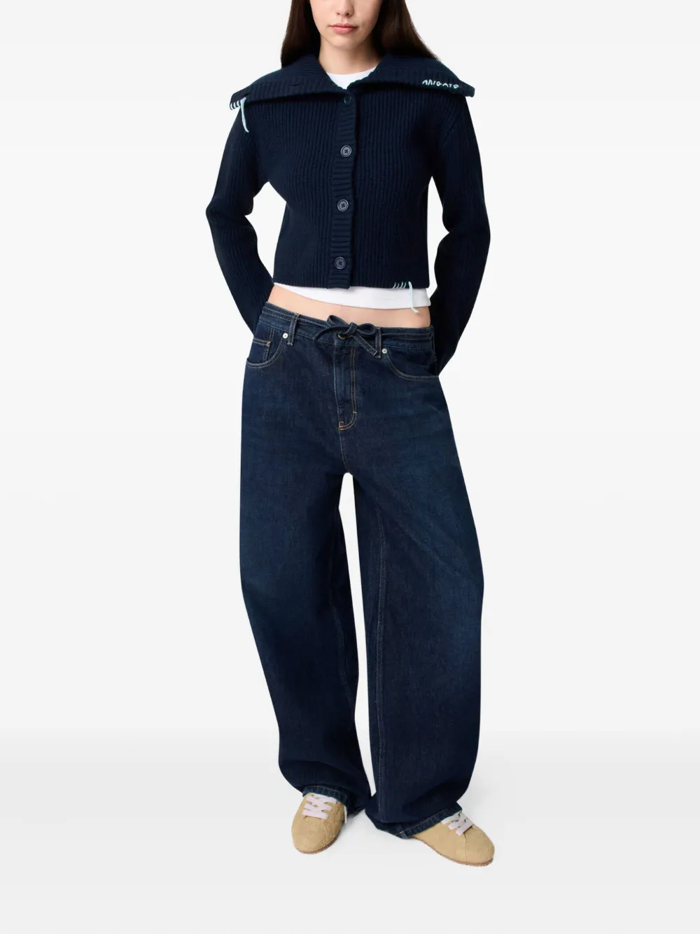 Axel Arigato Celine ribbed cardigan Blauw