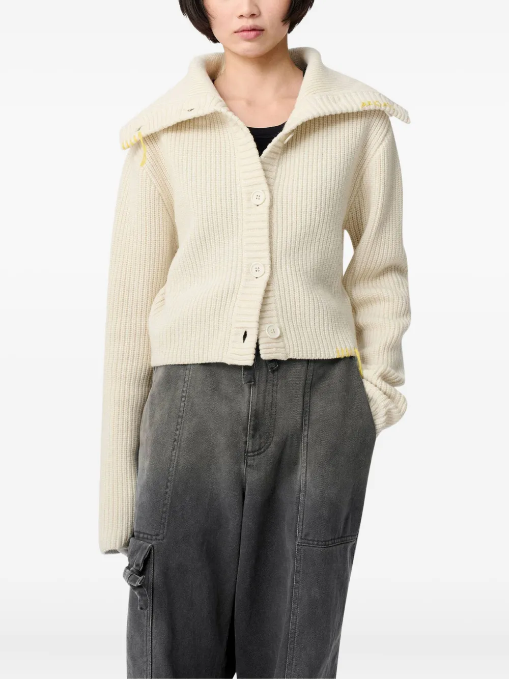 Axel Arigato Celine ribbed cardigan Beige