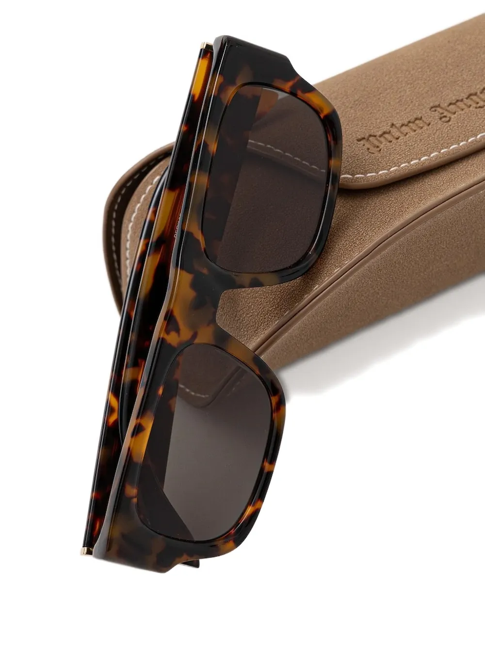 Palm Angels Eyewear Zonnebril met schildpadschild-effect Bruin