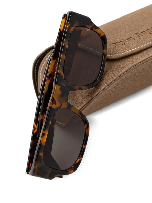 Palm Angels Brown Tortoiseshell Sunglasses Palm Angels Eyewear Trinity Tortoiseshell Sunglasses In  main image 4