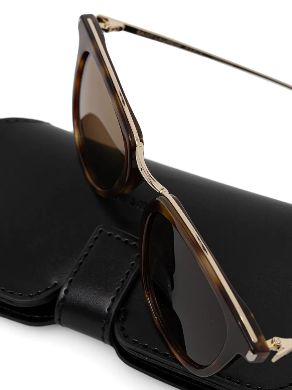 Saint Laurent Eyewear Zonnebril met schildpadschild-effect Bruin