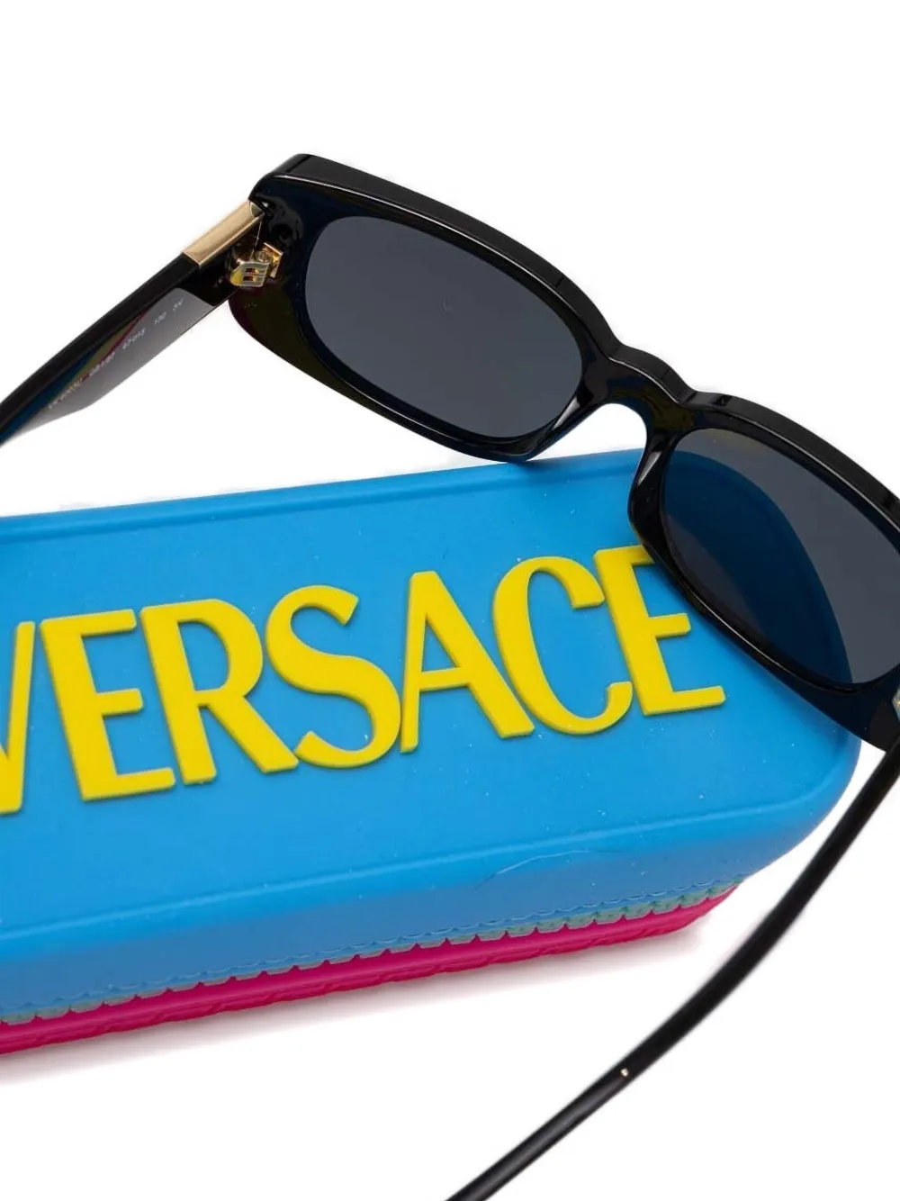 Versace Eyewear Zonnebril met rechthoekig montuur Zwart