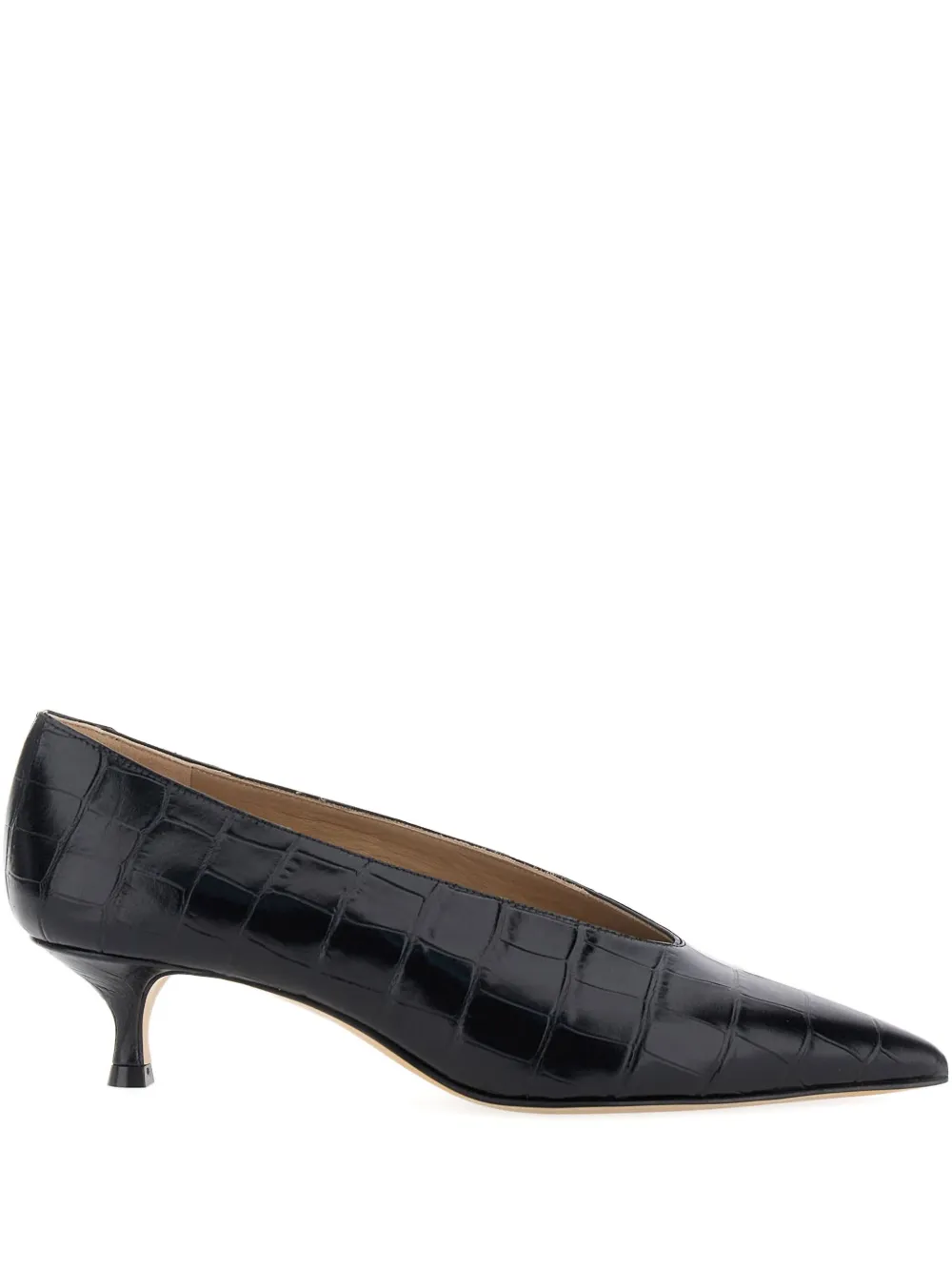 Le Monde Beryl 40mm Babouche Crocodile-effect Pumps In Black