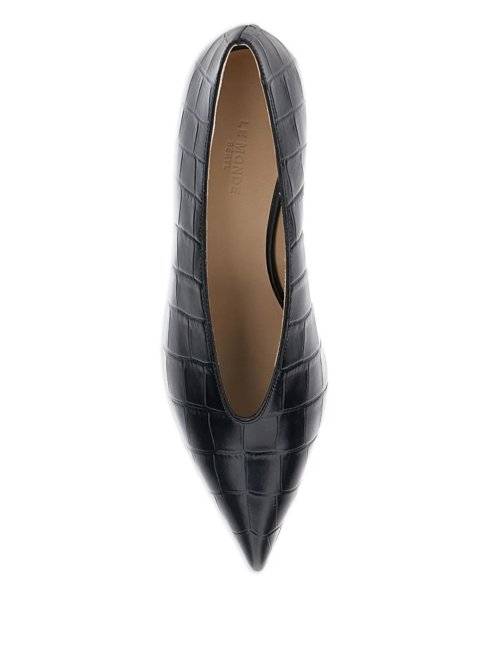 Le Monde Beryl 40mm Babouche crocodile-effect pumps Black