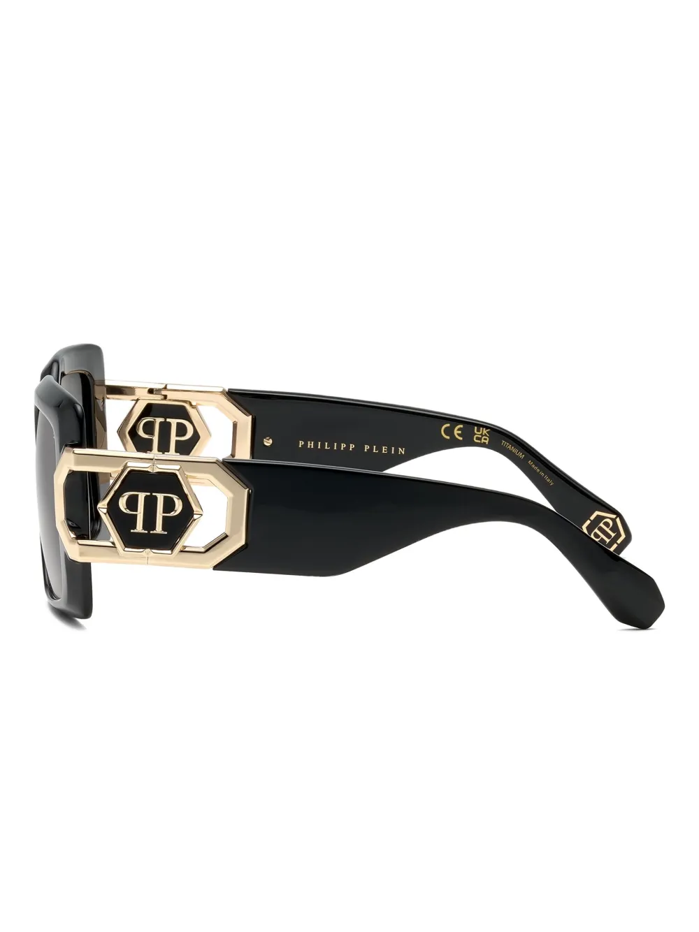 Philipp Plein Eyewear Zonnebril met vierkant montuur en logo Zwart